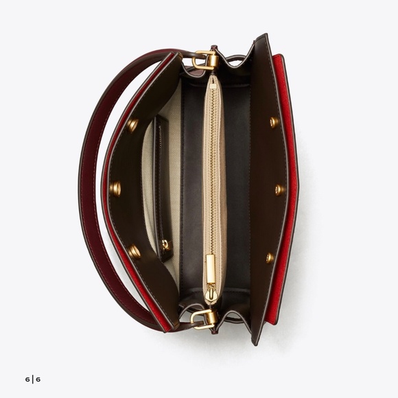 Tory Buch Lee Radziwill Small Double Satchel Bag in Clarat - Picture 4 of 9